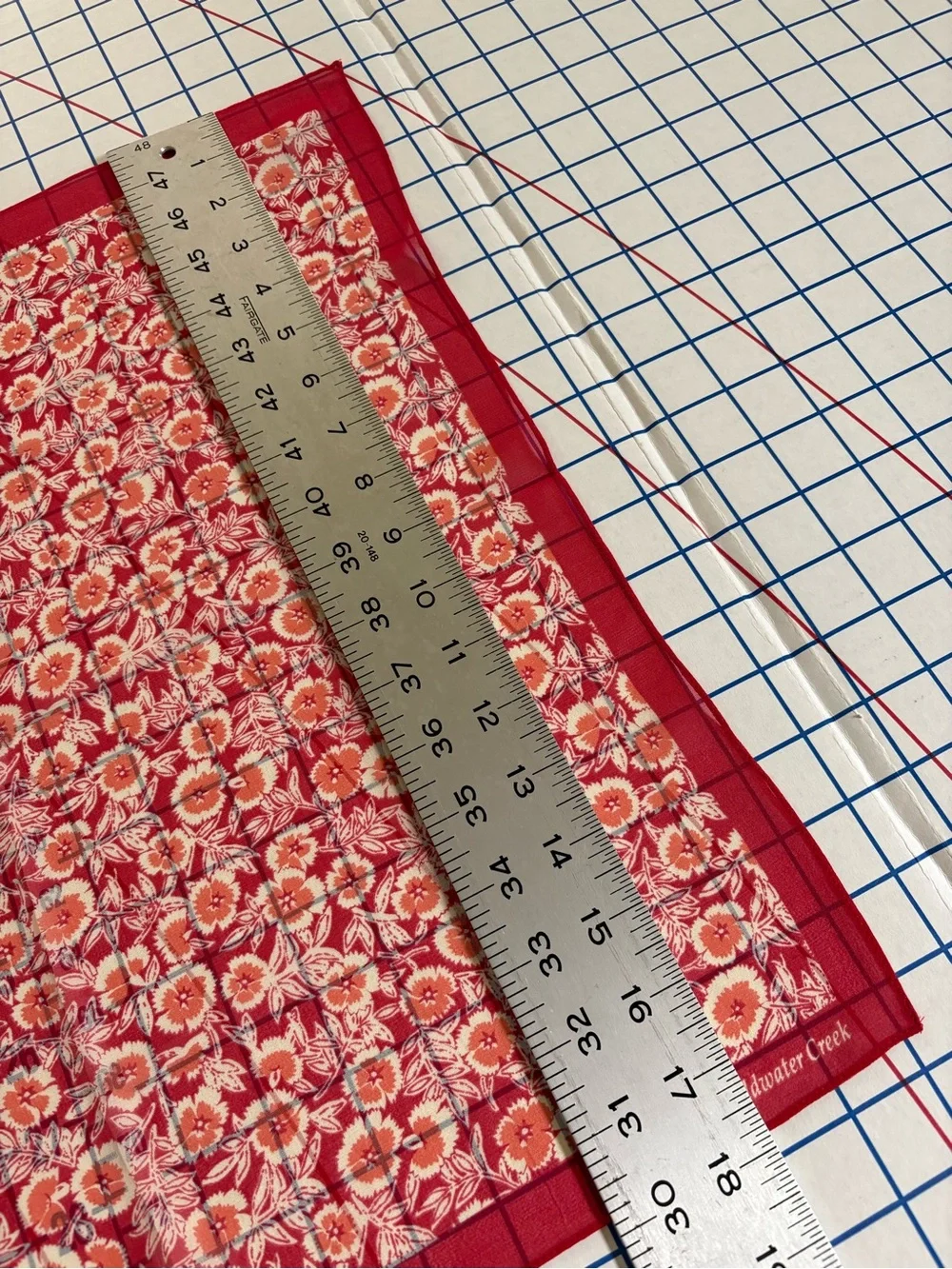 Coldwater Creek Red & Coral Floral Lightweight Scarf